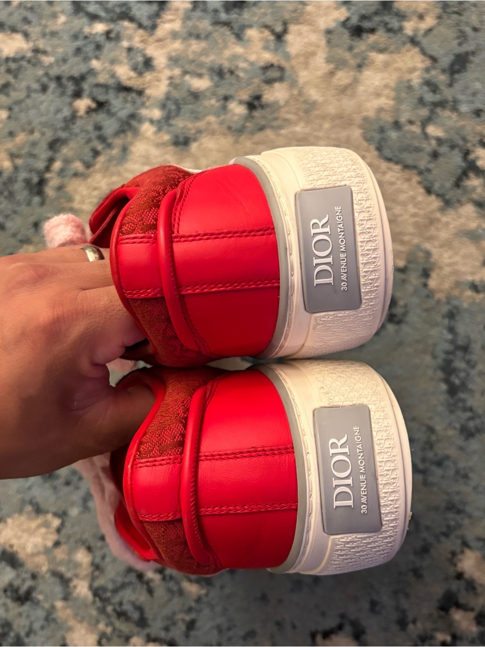 Dior B33 Sneakers with Pink Fuzzy Laces Size 42 9US Worn lightly No Box - Picture 7 of 8